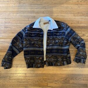 Wrangler Sherpa Lined Jacket with Black and Brown Accents